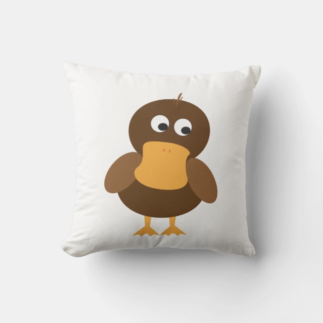 Kute bruine eend kussen (Voorkant)
