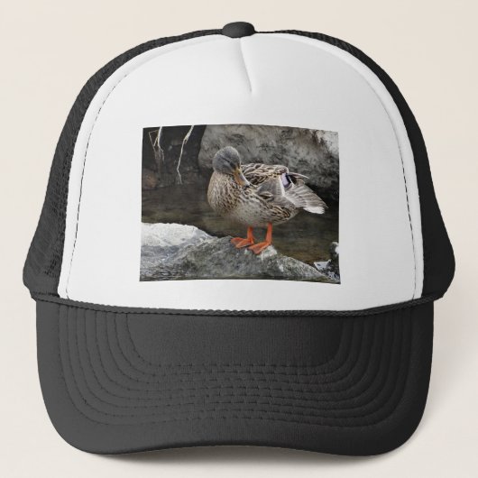 Kute bruine eend trucker pet (Voorkant)