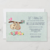 Kute bruine sleuf ondersteboven Baby shower Kaart (Voorkant)