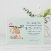 Kute bruine sleuf ondersteboven Baby shower Kaart (Staand voorkant)