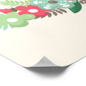 Kute bruine sleuf ondersteboven Baby shower Poster (Hoek)