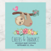 Kute bruine sleuf ondersteboven Baby shower Wijn Etiket (Enkel label)