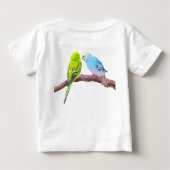 Kute budgie-paar - aanpasbare baby T-shirt (Achterkant)