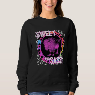 Kute Buffalo 90s Nostalgia Rainbow Leopard Print T Trui
