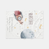 Kute buitenste ruimtestarry Planet Rocket Birth St Fleece Deken (Voorkant (Horizontaal))