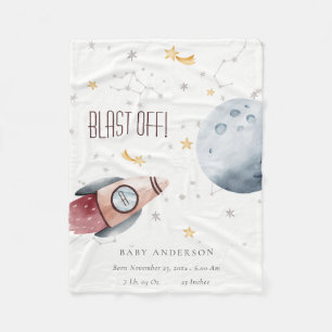 Kute buitenste ruimtestarry Planet Rocket Birth St Fleece Deken