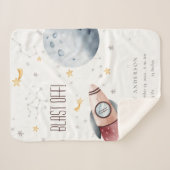 Kute buitenste ruimtestarry Planets Rocket Birth S Sherpa Deken (Voorkant (horizontaal))