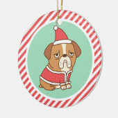 Kute bulledog met Santa Costume Keramisch Ornament (Links)