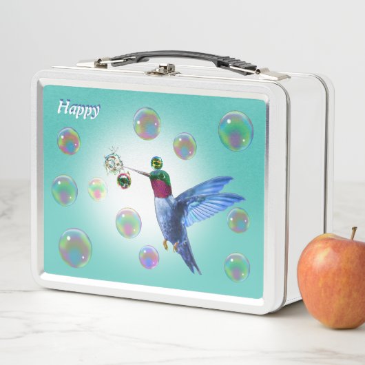 Kute bultrugvogel en zeepbellen op licht blauwgroe (In situ)