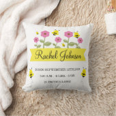 Kute Bumble Bee Baby Birth Announge Pillow Kussen (Deken)