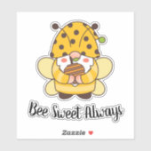 Kute Bumble Bee Gnome met Quote Sticker (Vel)