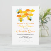 Kute Bumble Bee Triplets Aangepast Baby shower Kaart (Staand voorkant)