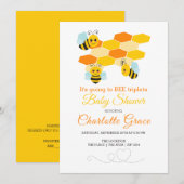 Kute Bumble Bee Triplets Aangepast Baby shower Kaart (Voorkant / Achterkant)
