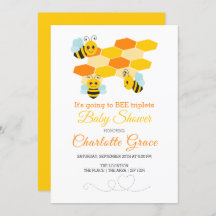 Kute Bumble Bee Triplets Aangepast Baby shower