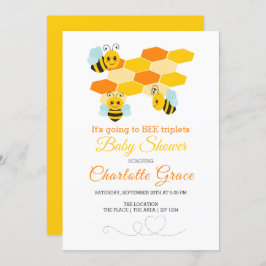 Kute Bumble Bee Triplets Aangepast Baby shower Kaart