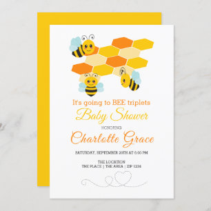 Kute Bumble Bee Triplets Aangepast Baby shower Kaart