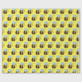 Kute Bumblebee Cadeaupapier (Vlak)