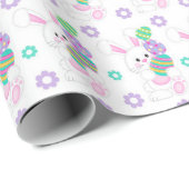 Kute Bunnies en paaseieren | Pasen Cadeaupapier (Rol Hoek)