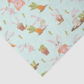 Kute Bunnies en wortelen Tissuepapier (Detail)