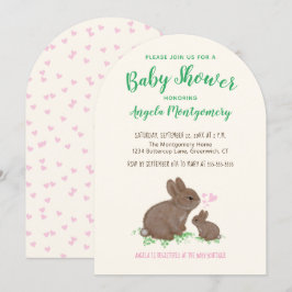 Kute Bunnies met Baby shower harten Kaart