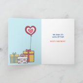 Kute Bunny and Balloons First Birthday Feestdagen Kaart (Binnen)