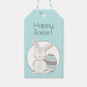 Kute Bunny Blue Pasen Cadeaulabel (Voorkant)