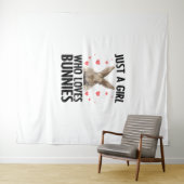 Kute Bunny Design for Girls Women Kinderen Rabbit  Wandkleed (In Situ (horizontaal))