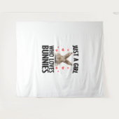 Kute Bunny Design for Girls Women Kinderen Rabbit  Wandkleed (Voorkant (horizontaal))