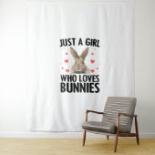 Kute Bunny Design for Girls Women Kinderen Rabbit  Wandkleed (In situ)