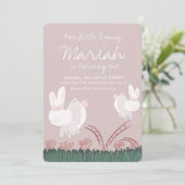 Kute Bunny Easter 1st Birthday Hand getekend Kaart (Staand voorkant)