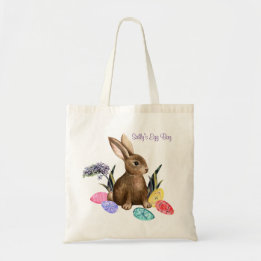 Kute Bunny Easter Egg Bag - bewerkbare tekst Tote Bag