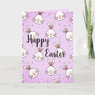 Kute Bunny- en Chic-paaskaart naar kleur Kaart