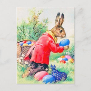  kute Bunny en kleurrijke paaseieren Briefkaart