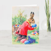kute Bunny en kleurrijke paaseieren Feestdagen Kaart (Voorkant)