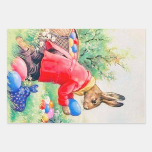  kute Bunny en kleurrijke paaseieren Inpakpapier Vel