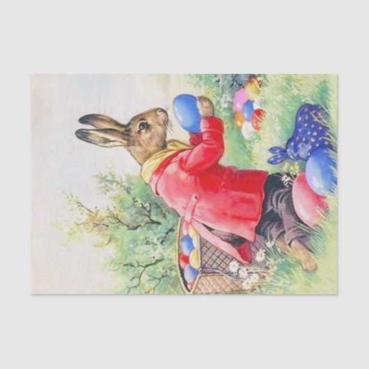 kute Bunny en kleurrijke paaseieren Tissuepapier (Voorkant)