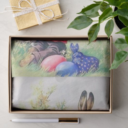 kute Bunny en kleurrijke paaseieren Tissuepapier (Geschenk)