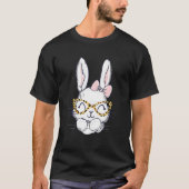 Kute Bunny Face Happy Paasdag luipaarden H T-shirt (Voorkant)