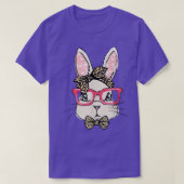 Kute Bunny Face Leopard Print Paasdagmeisjes Wom T-shirt (Design voorkant)