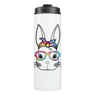 Kute Bunny Face met Tie Dye Glasses Headband East Thermosbeker