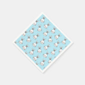 Kute Bunny Face Pattern op Light Blue Servet (Hoek)