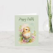 Kute Bunny Floral Waterverf Easter Design Aankondiging (Voorkant)