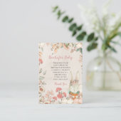 Kute Bunny Florals Books voor Baby shower Informatiekaartje (Staand voorkant)