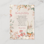 Kute Bunny Florals Books voor Baby shower Informatiekaartje (Voorkant)