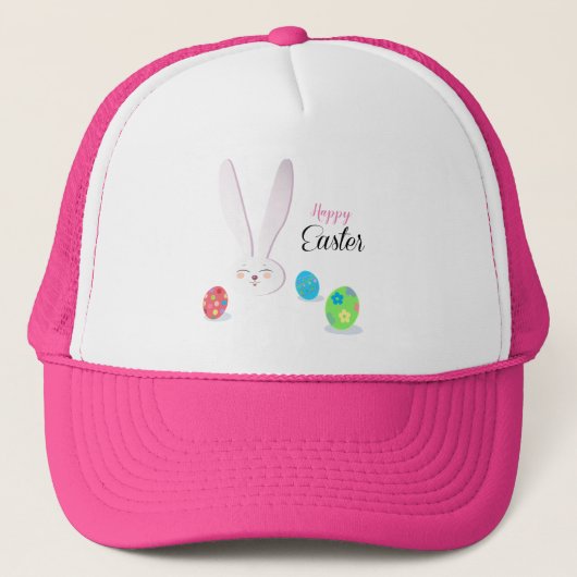 KUTE BUNNY HAPPY EASTER HOLIDAY PARTIJ EIGS HUNT TRUCKER PET (Voorkant)