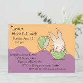 Kute Bunny hatching, Green Easter Egg Kaart (Staand voorkant)