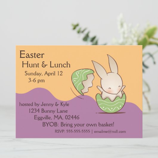 Kute Bunny hatching, Green Easter Egg Kaart (Staand voorkant)