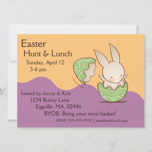 Kute Bunny hatching, Green Easter Egg Kaart (Voorkant)