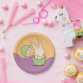 Kute Bunny hatching, Green Easter Egg Papieren Bordje (Feest)