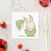 Kute Bunny hatching, Green Easter Egg Servet (Insitu)